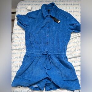 Monrow Vibrant Blue Terry Romper